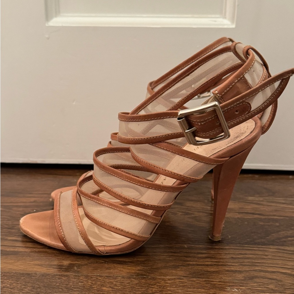 Loeffler Randall brown strap heels